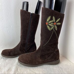 Tabarca By Pepa Brown Suede Embroidered Calf Boots Size 38